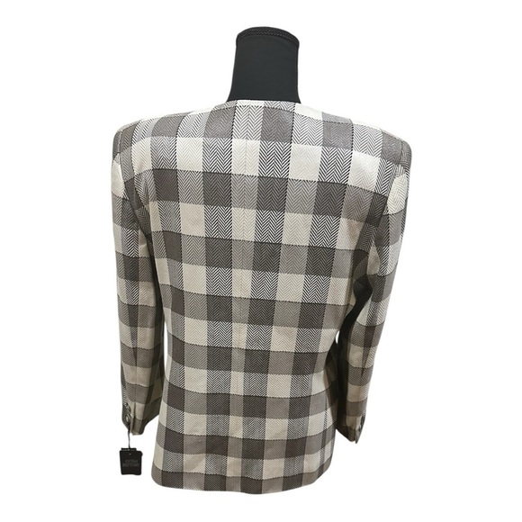Kasper ASL Gray Buffalo Check Blazer Double Breasted Petite 14P Vintage, NWT - Picture 10 of 10